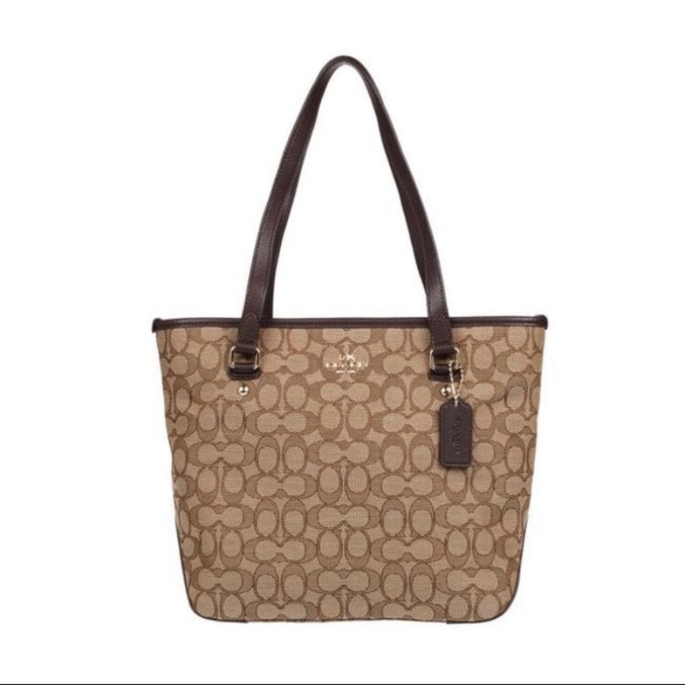 Coach outline signature brown tote